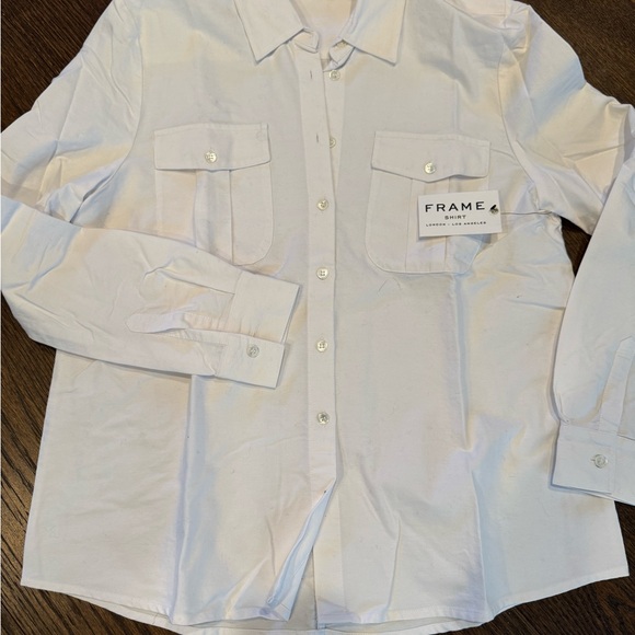 Frame Denim Men's Classic White Button-Down Shirt - Picture 1 of 3